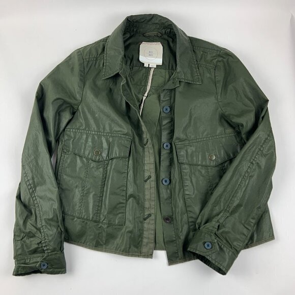 Hei Hei Womens Jacket Long Sleeve Button Down Green Medium - Picture 1 of 8